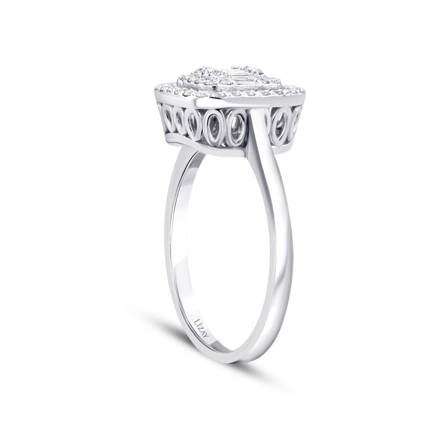 0,18 Carat Diamond Baguette Ring
