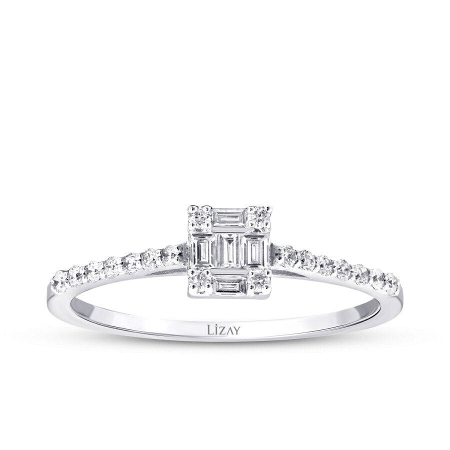 0,21 Carat Diamond Baguette Ring