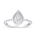 0,20 Carat Diamond Pear Baguette Ring