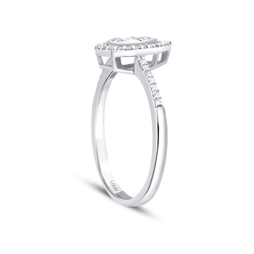 0.20 Carat Diamond Pear Baguette Ring
