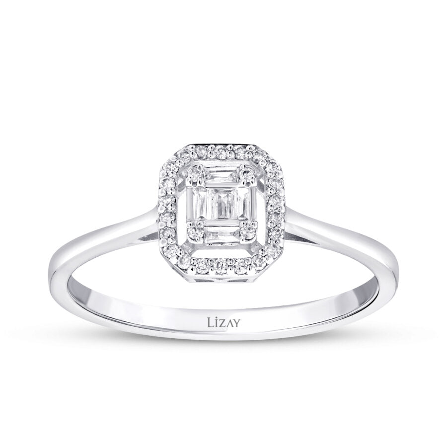 0,14 Carat Diamond Baguette Ring