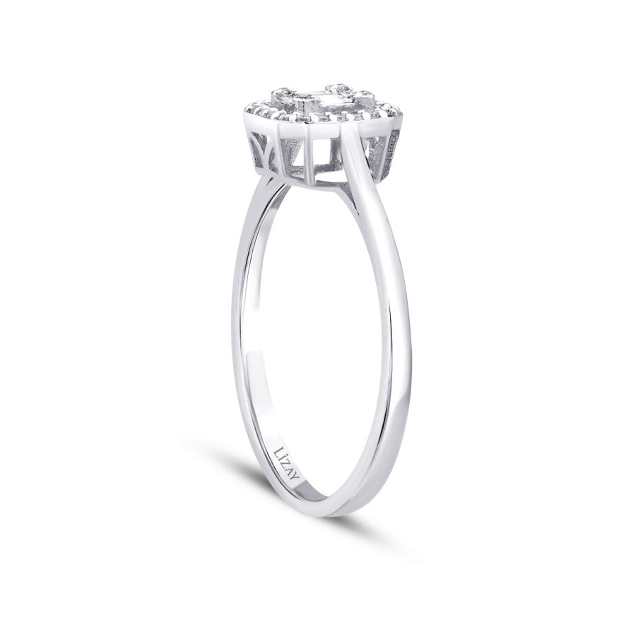 0,14 Carat Diamond Baguette Ring