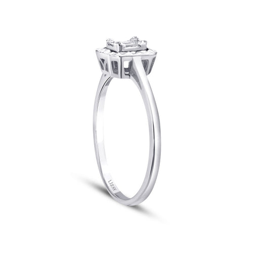 0,09 Carat Diamond Baguette Ring