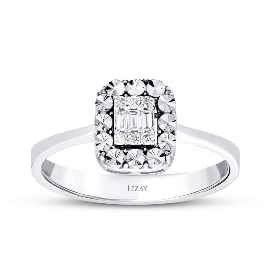 0,08 Carat Diamond Baguette Ring