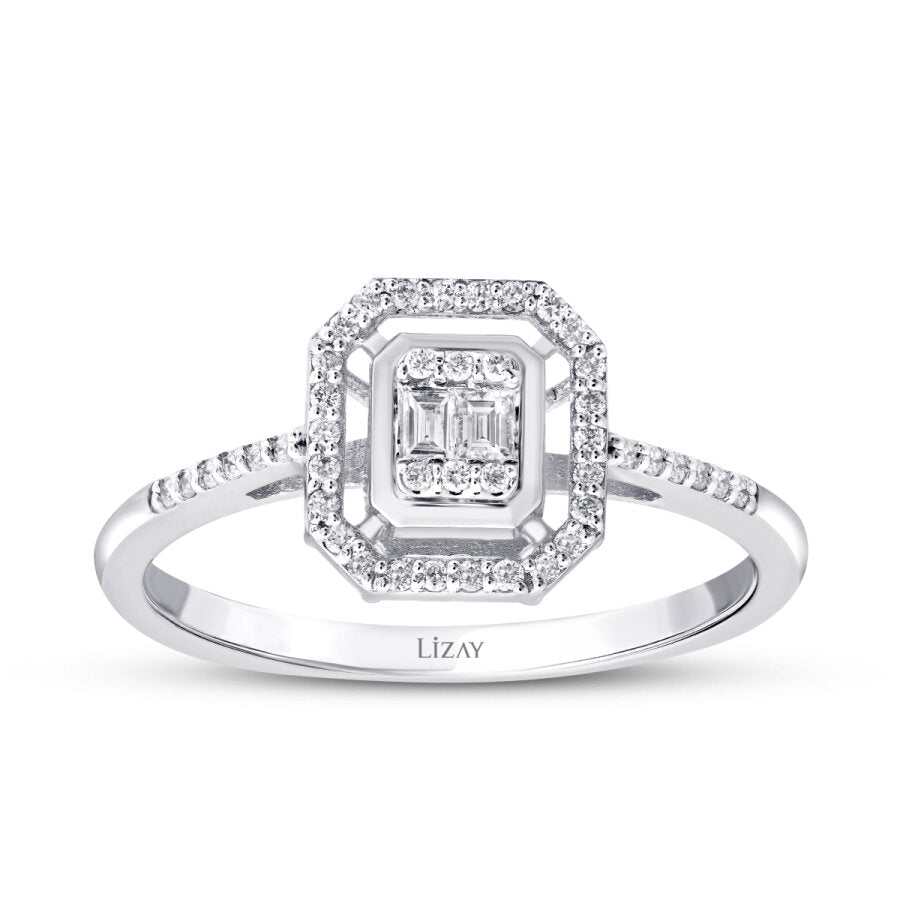 0,19 Carat Diamond Baguette Ring