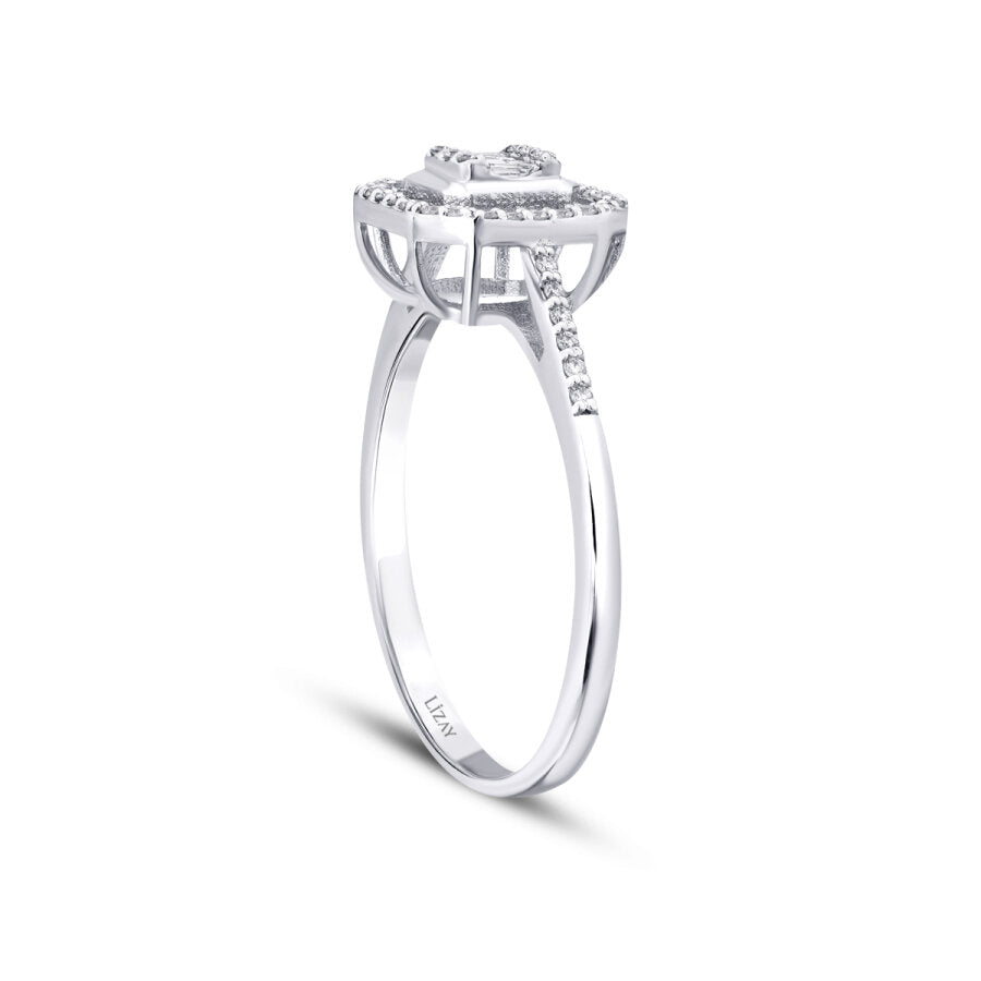 0,19 Carat Diamond Baguette Ring