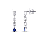 2,00 Carat Diamond Baguette Sapphire Earrings