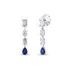 2,00 Carat Diamond Baguette Sapphire Earrings