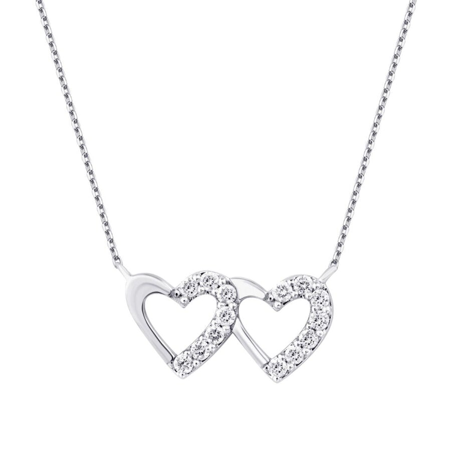 0,15 Carat Diamond Row-Heart Necklace
