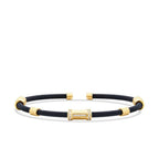 Gold Cylinder-Detail Men’s Bracelet