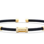 Gold Cylinder-Detail Men’s Bracelet
