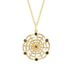 Gold Black Stone Web Men’s Necklace