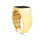 Gold Black Enamel Stone Men’s Ring