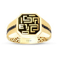 Gold Black Stone Symbol Men’s Ring