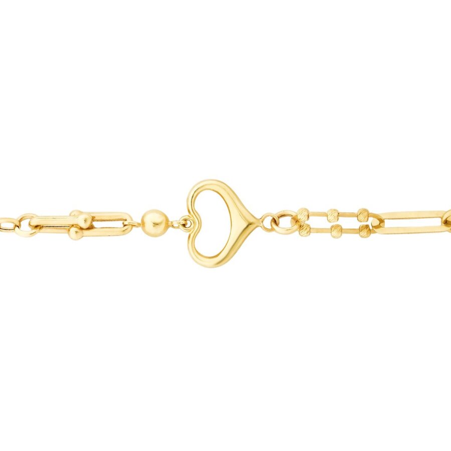 Gold Heart Chain Bracelet