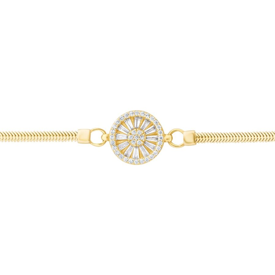 Gold Baguette Stone Chain Bracelet