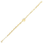Gold Clover Stone Chain Bracelet