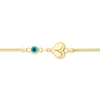 Gold Evil Eye Heart Bracelet
