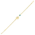 Gold Evil Eye Clover Bracelet