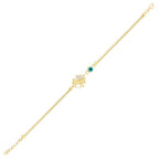 Gold Evil Eye Clover Bracelet