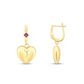 Gold Drop Heart Earrings