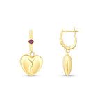 Gold Drop Heart Earrings