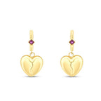 Gold Drop Heart Earrings