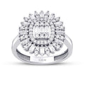 Gold Baguette Stone Halo Ring