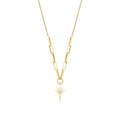 Gold North Star Paperclip Necklace