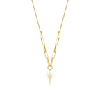Gold North Star Paperclip Necklace