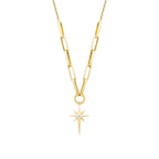 Gold North Star Paperclip Necklace