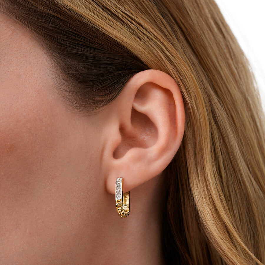 Gold Oval Chain Earrings