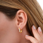 Gold Asymmetric Stone Earrings