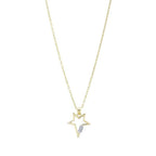 Gold White Stone Star Necklace