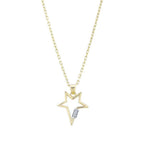 Gold White Stone Star Necklace