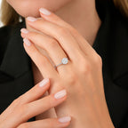 0,24 Carat Diamond Baguette Round Ring