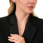 0,21 Carat Diamond Round Baguette Necklace