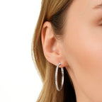 0,74 Carat Diamond Hoop Earrings