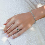 0,43 Carat Diamond Emerald Ring