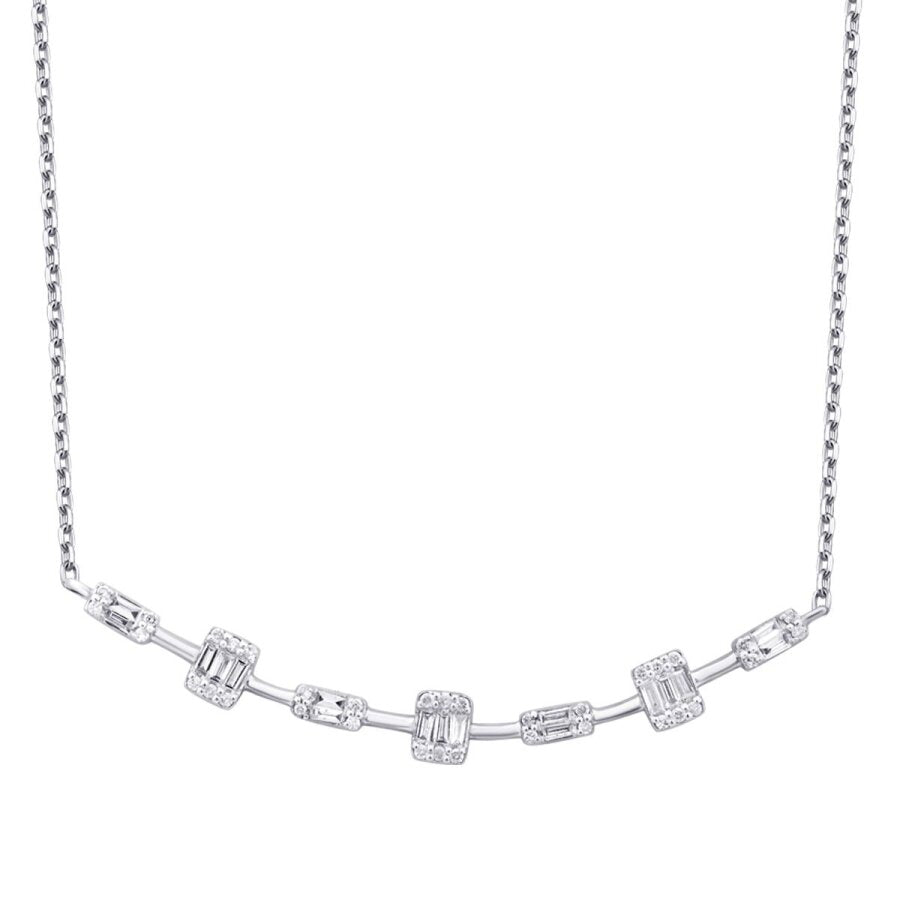 0.33 Carat Diamond Baguette Necklace