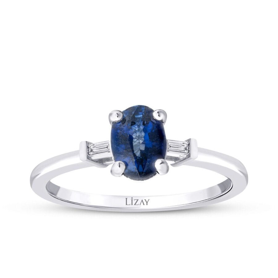 0,91 Carat Diamond Sapphire Ring