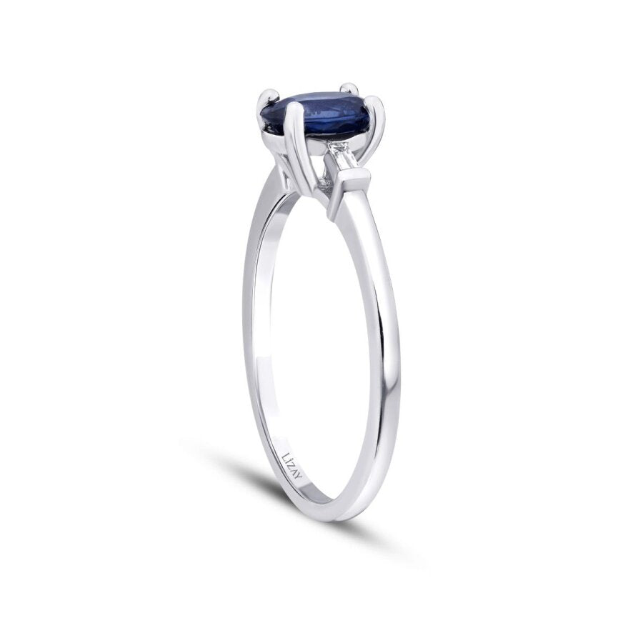 0,91 Carat Diamond Sapphire Ring