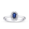 0,39  Carat Diamond Sapphire Ring