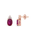 3,96 Carat Diamond Ruby Earrings