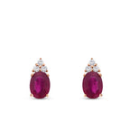 3,96 Carat Diamond Ruby Earrings