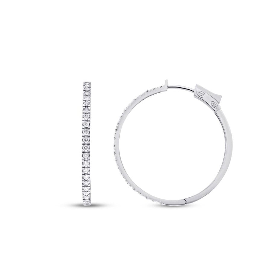 0,74 Carat Diamond Hoop Earrings