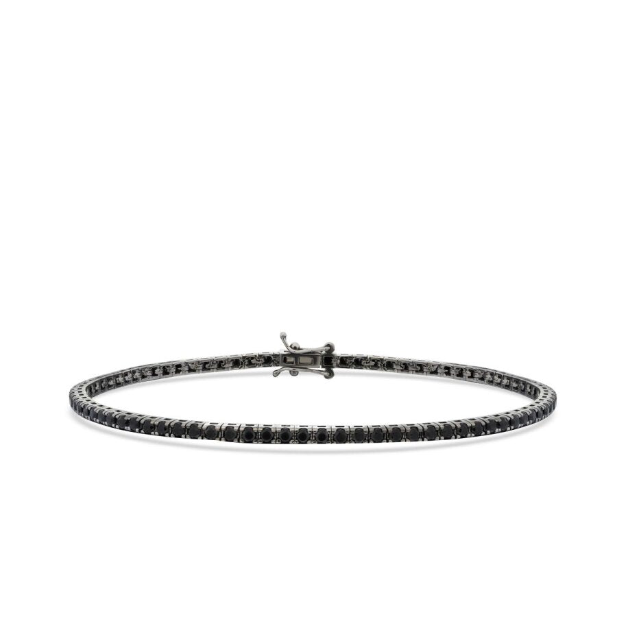 3,04 Carat Black Stone Men's Tennis Bracelet