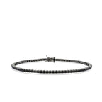 3,04 Carat Black Stone Men's Tennis Bracelet