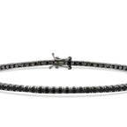 3,04 Carat Black Stone Men's Tennis Bracelet