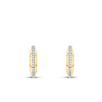 Gold Row Stone Hoop Earrings
